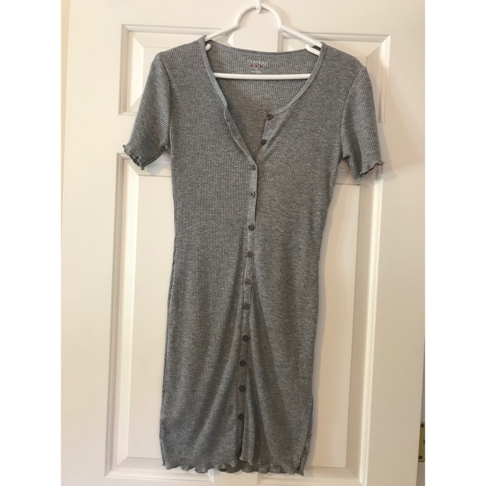 Gray Button Down Dress